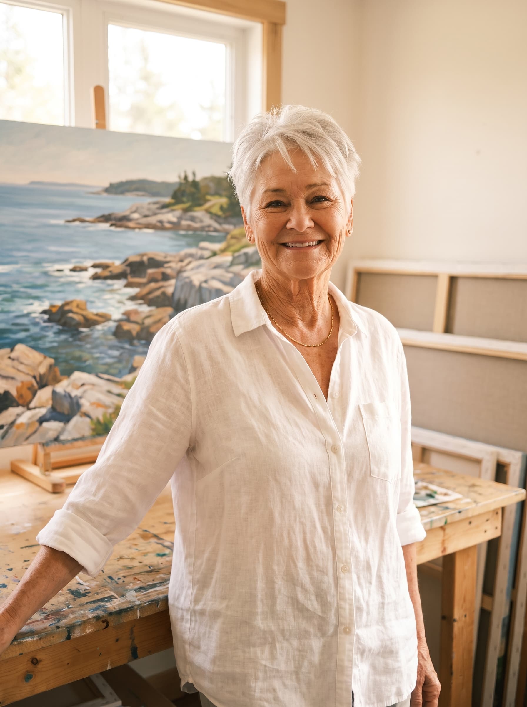 Patty Fares in her art studio